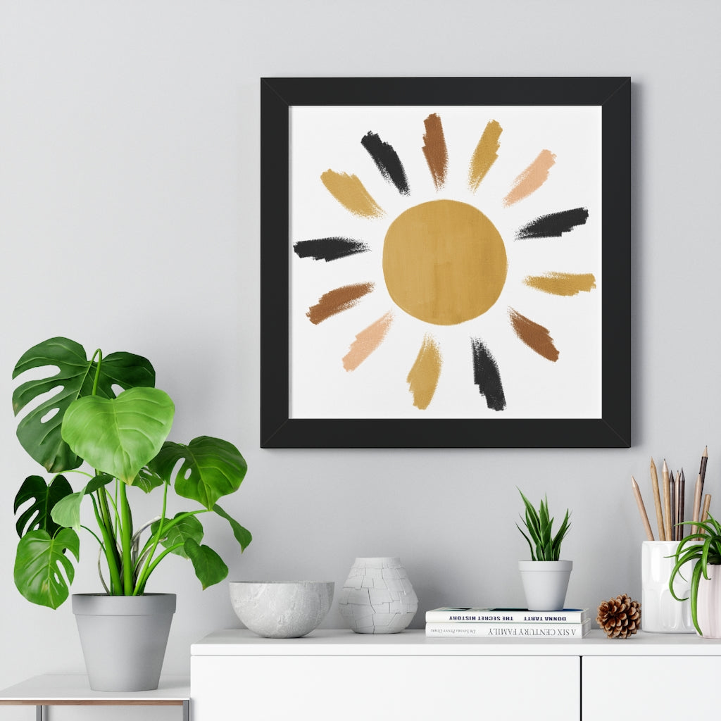 Modern Sunshine Framed Vertical Poster - Wall Art Decor for Living Room, Bedroom & Office - Perfect for Home & Office Decoration