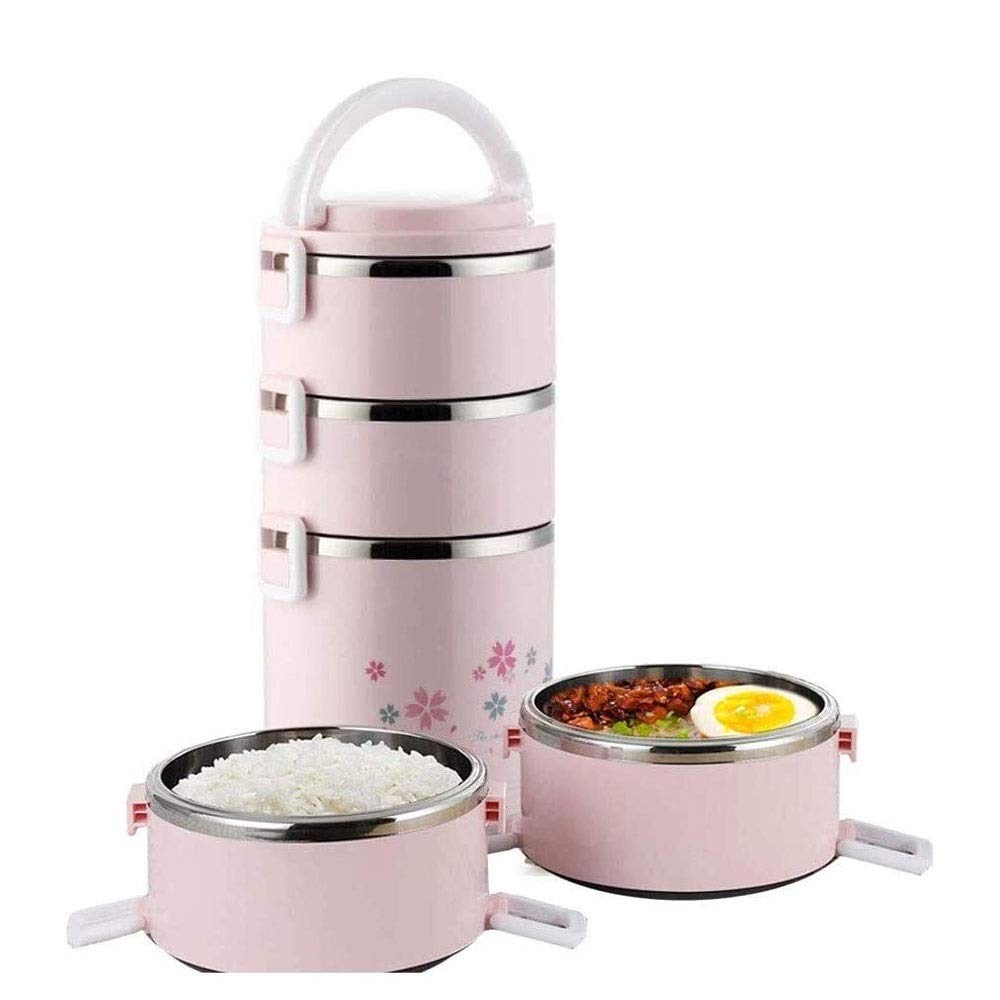 4-Layer Stainless Steel Bento Lunch Box with Handle - Insulated Food Container for Kids & Adults - Portable Meal Prep Box for Office, School, Camping & Travel - Keep Meals Hot On The Go