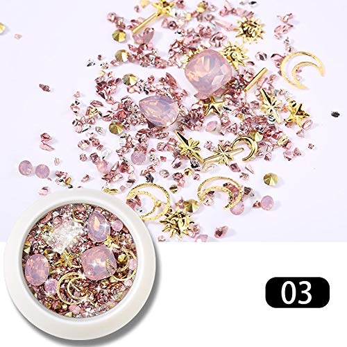 Shiny Rhinestone Nail Decorations - 3D Mixed Nail Art Gems for Manicure, Gel Polish & Nail Polish Design (D003 Style) | Perfect for DIY Nail Art, Salon Professional Use & Home Manicure