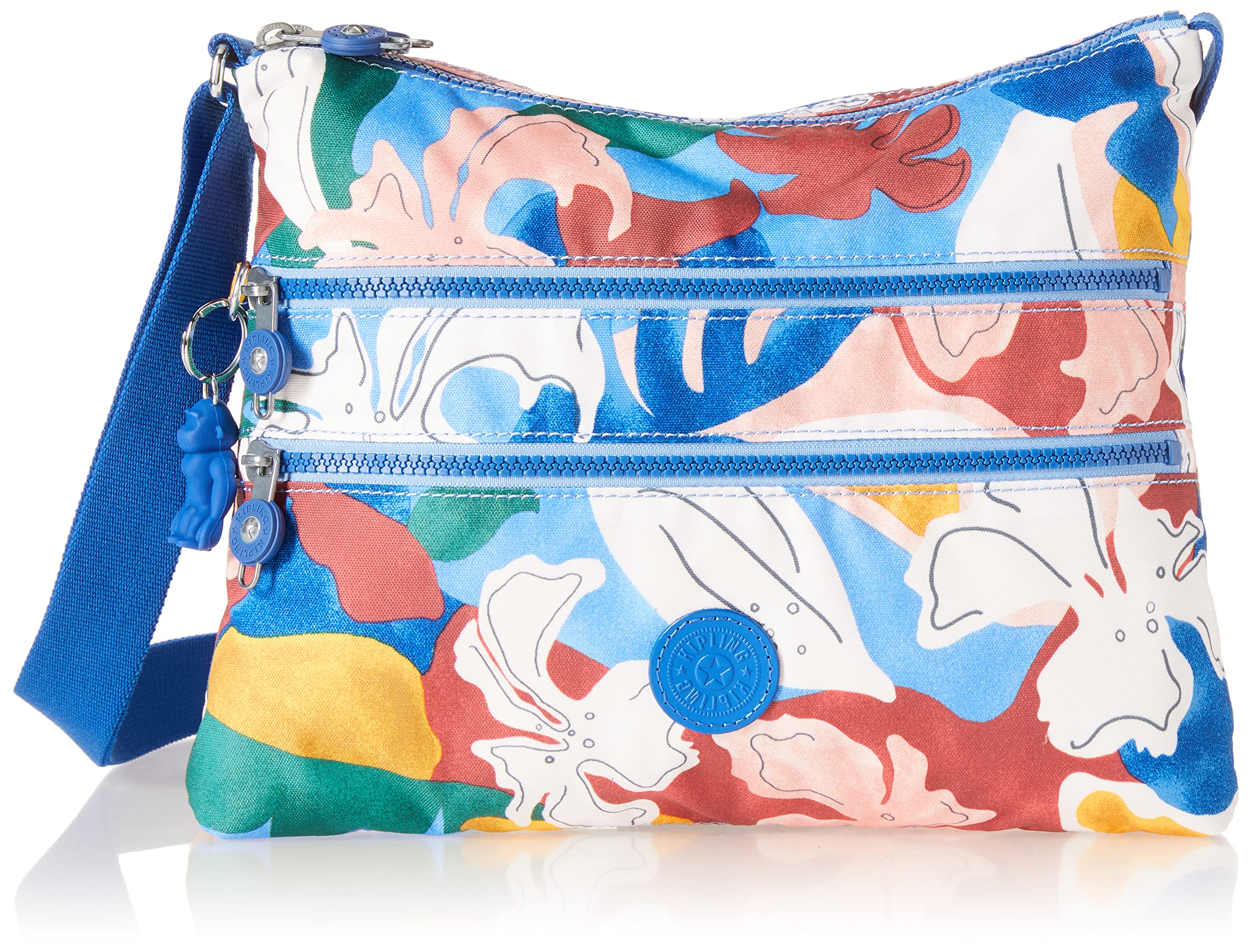 Kipling Women's Alvar Lightweight Durable Nylon Messenger Crossbody Bag - Botanical Print, 13