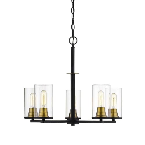 Millennium 3485-MB/HBZ 5-Light Black Chandelier - Modern Ceiling Light Fixture for Dining Room, Living Room & Bedroom