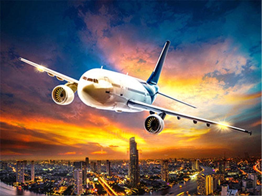 5D Diamond Painting Kit - Airplane Scenery DIY Art for Adults & Kids, Full Drill Gem Painting 16x20 Inch (40x50cm), Beginner-Friendly Diamond Dots Craft for Home Wall Decor | Perfect for Stress Relief & Creative Gift Giving
