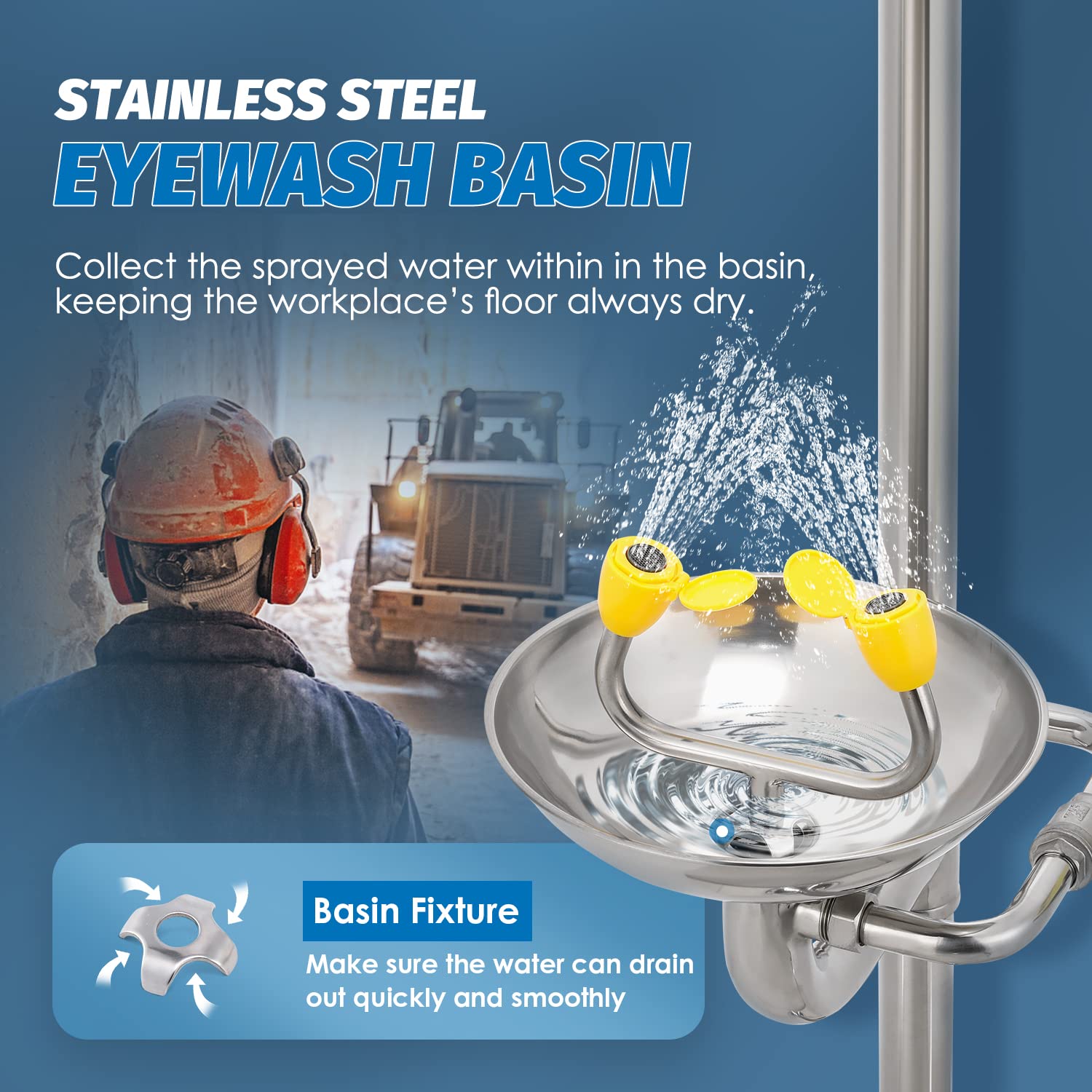 Emergency Eye Wash and Shower Station - OSHA Approved Stainless Steel Safety Equipment with NPT Threads for Industrial, Commercial & Laboratory Use | Perfect for Chemical Spills, Workplace Accidents & First Aid Scenarios