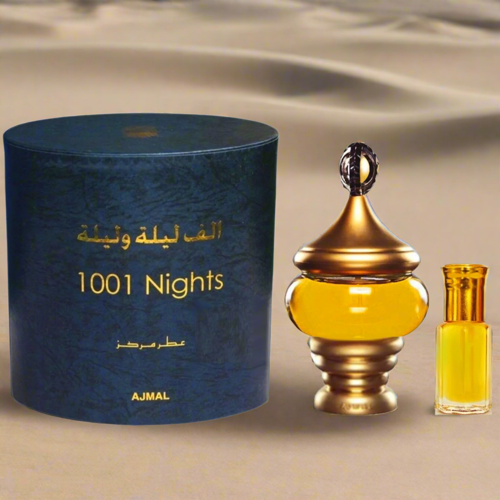 Ajmal 1001 Nights Perfume Oil - Authentic Arabian Fragrance for Women & Men (3ml/6ml/12ml) - Romantic Date Night, Special Occasion Gift, Evening Wear Scent