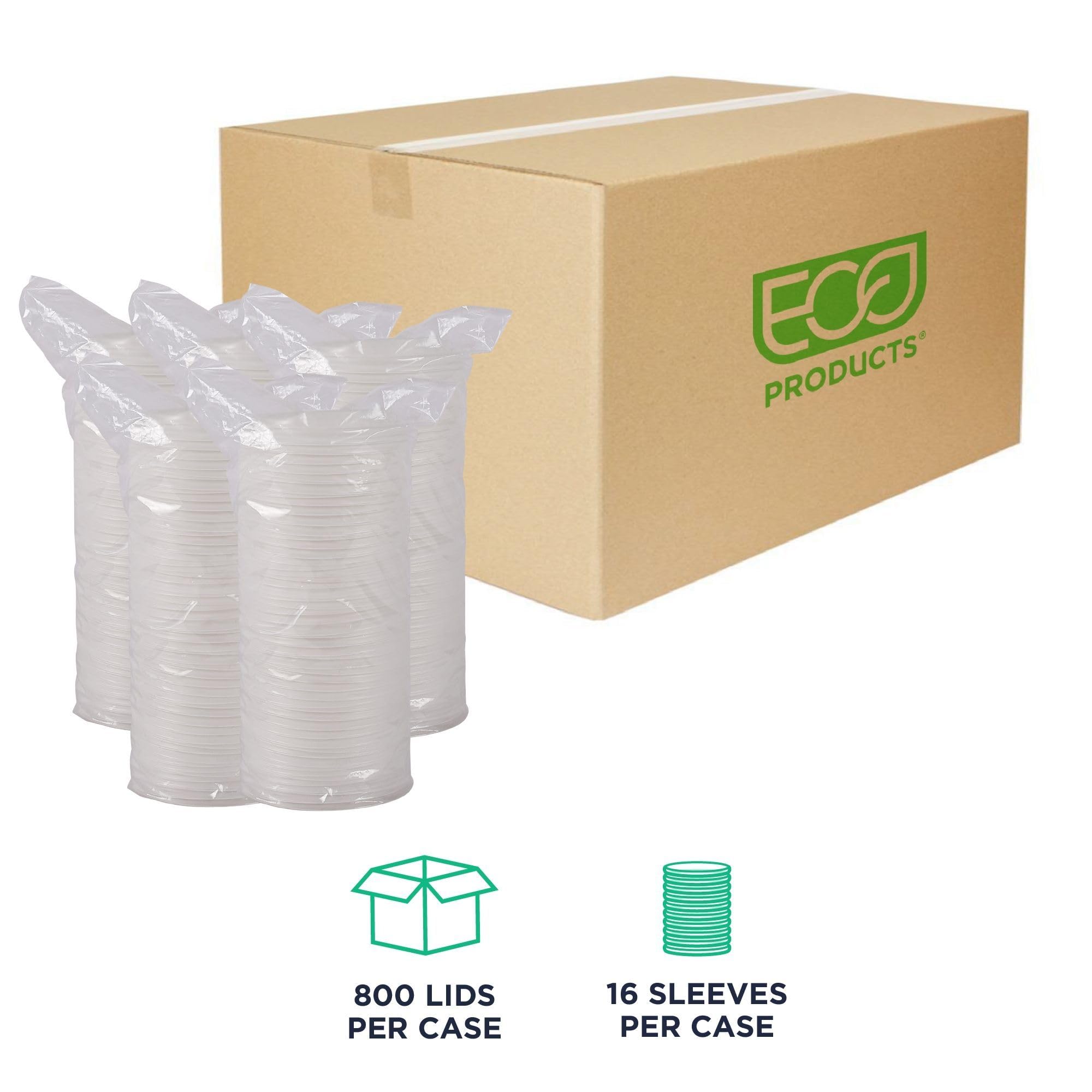 Eco-Friendly Compostable Coffee Cup Lids - 800 Count Case, White EcoLid for 10-20oz Hot Cups | PLA Plant-Based Renewable Material | ASTM & BPI Certified | Perfect for Coffee Shops, Offices & Eco-Conscious Events