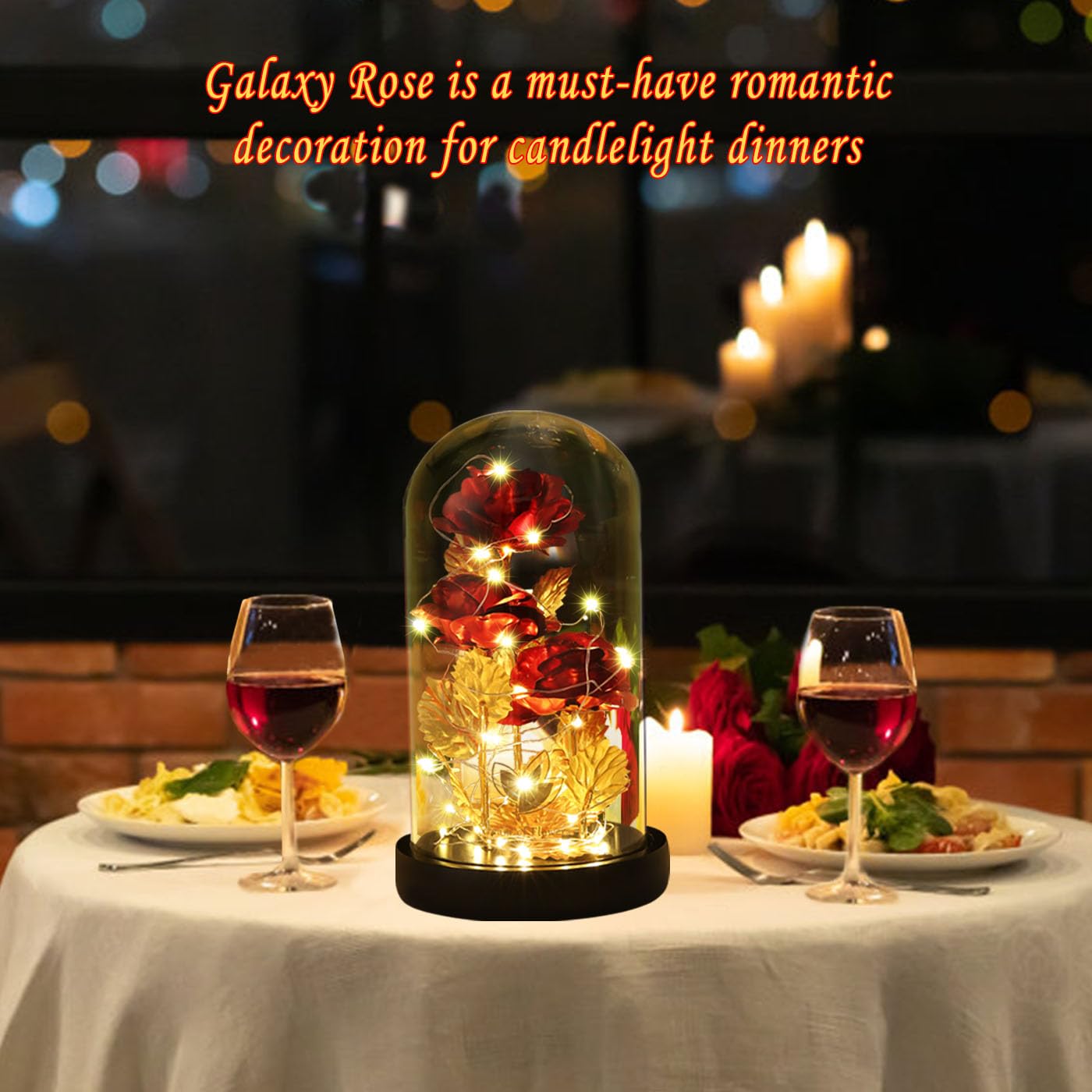 Valentine's Day Gifts for Wife - LED Galaxy Rose Flower with 2 Lighting Modes & Gold Foil, Enchanted Beauty and The Beast Inspired Rose - Romantic Anniversary Birthday Gifts for Her - Perfect for Home Decor, Wedding Centerpiece, and Special Occasion Surprises