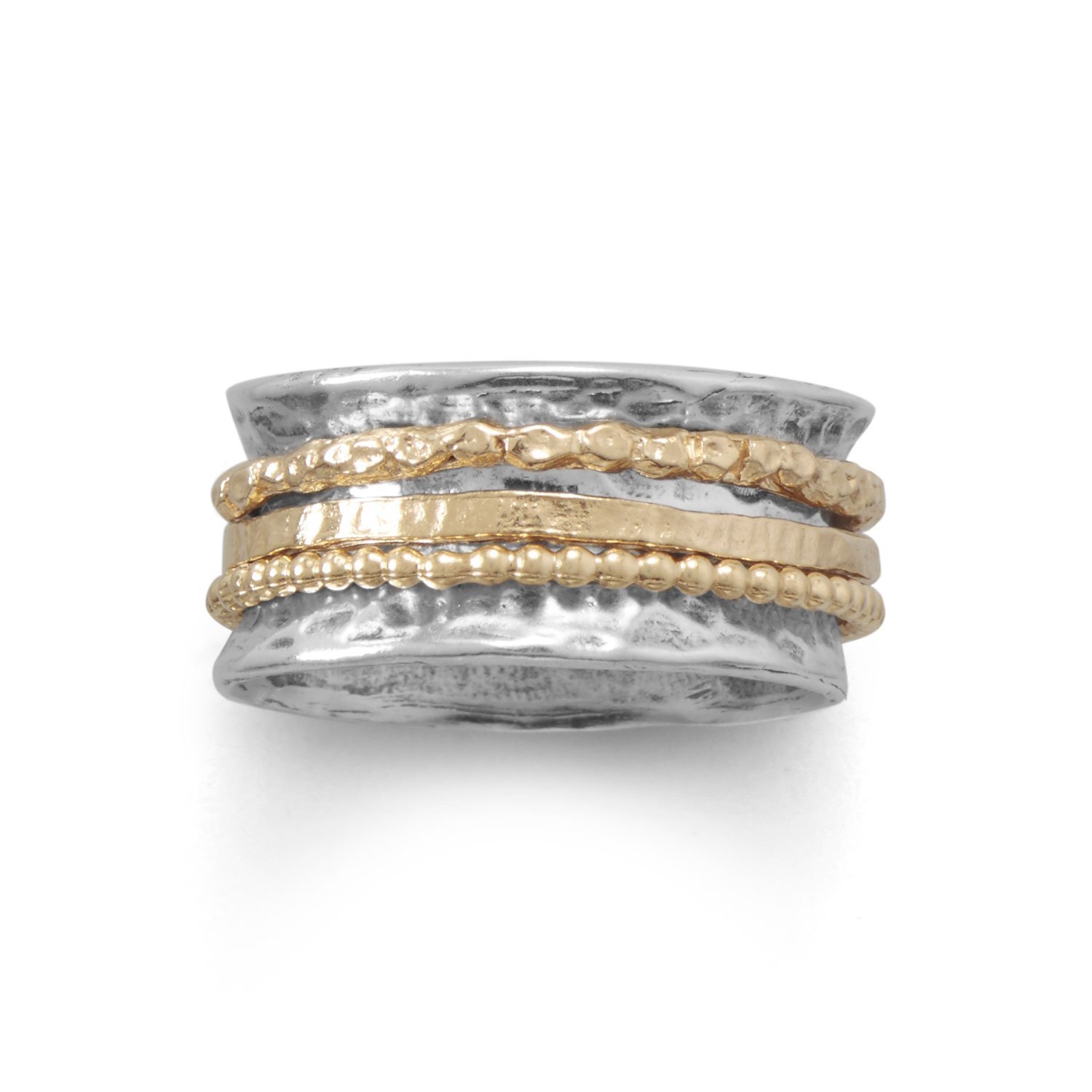 Mochique 14K Gold Plated Sterling Silver Spinner Ring for Anxiety Relief - Elegant & Hypoallergenic Jewelry for Stress Relief & Fidgeting