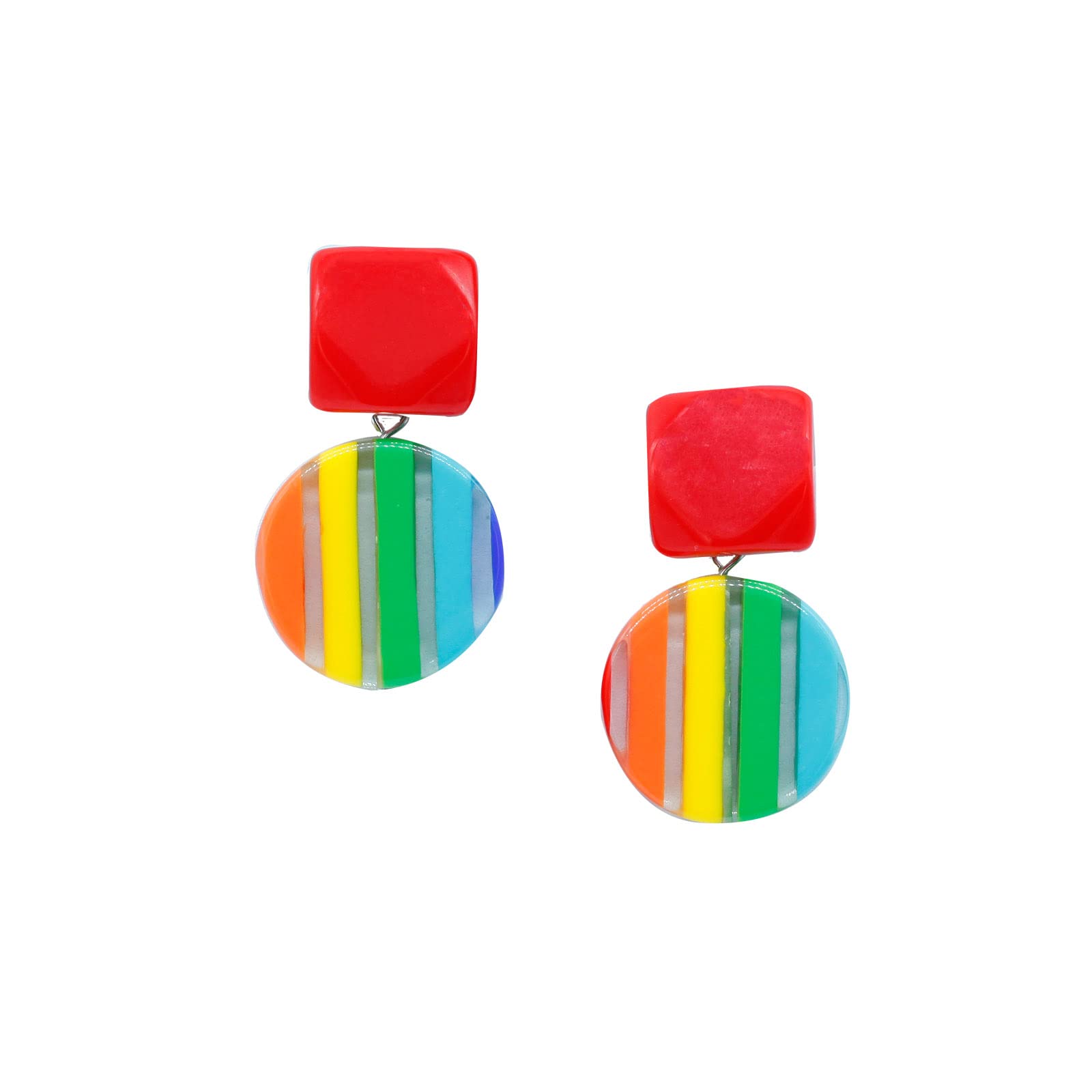 SARTS Lightweight Acrylic Drop Earrings for Women - Retro Geometric Hollow Dangle Earrings with Stud Post - Elegant Statement Jewelry for Parties, Weddings & Daily Wear