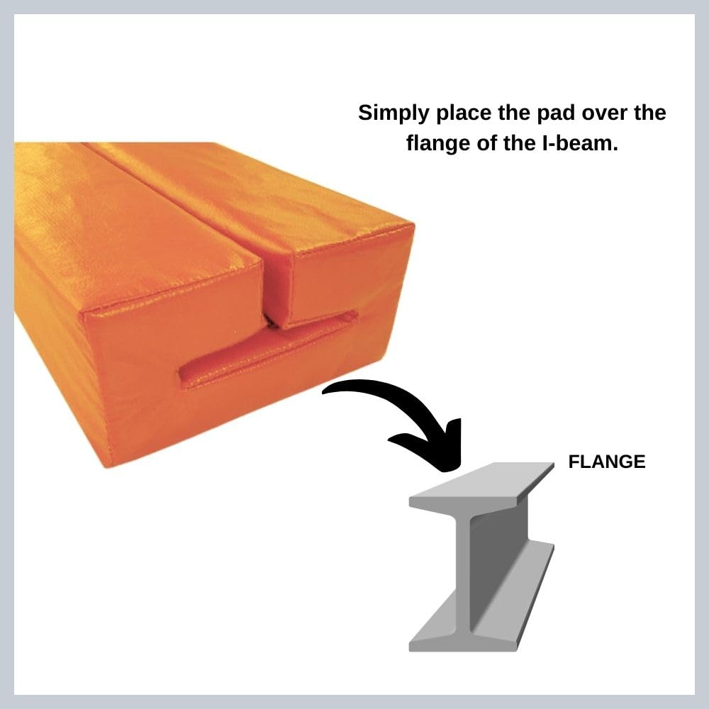 6 FT Tall I-Beam Flange Pad with 2” Thick Foam - Indoor/Outdoor Weatherproof & UV-Resistant for Construction Safety and Equipment Protection