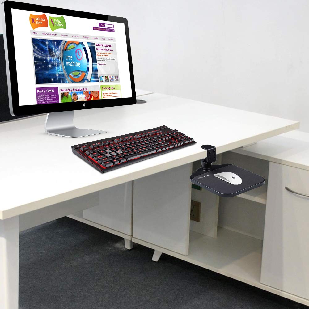 SKYZONAL Ergonomic Mouse Platform - Under Desk Wrist Support Mouse Pad (Black) for Office & Gaming - Reduce Wrist Pain & Improve Comfort