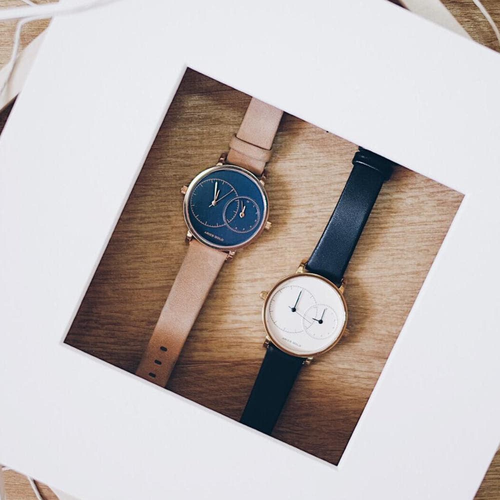 ARIES GOLD WANDERER Rose Gold Stainless Steel Women's Watch with Brown Leather Strap - Perfect for Everyday Wear, Office & Special Occasions