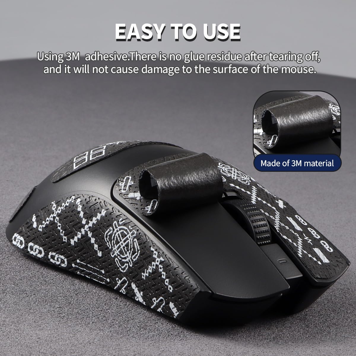 Razer Viper V3 Pro Mouse Grip Tape - Anti-Slip, Sweat-Resistant Pre-Cut Stickers | Self-Adhesive Gaming Mouse Accessories (Custom Printing Patterns) | Perfect for Esports, FPS & MOBA Gaming
