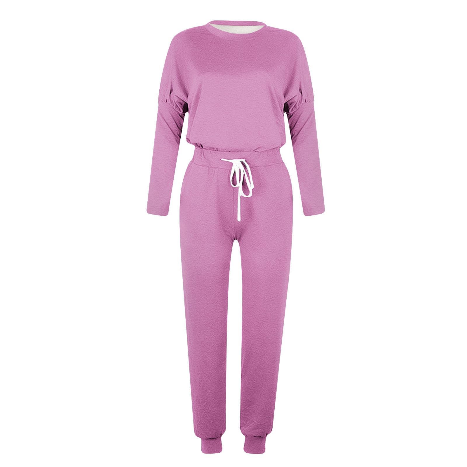 Women's Plus Size Lounge Sets - 2 Piece Sweatsuit with Long Sleeve Top & Drawstring Pants | Soft Matching Outfits for Home, Yoga & Relaxation | Comfortable Casual Wear