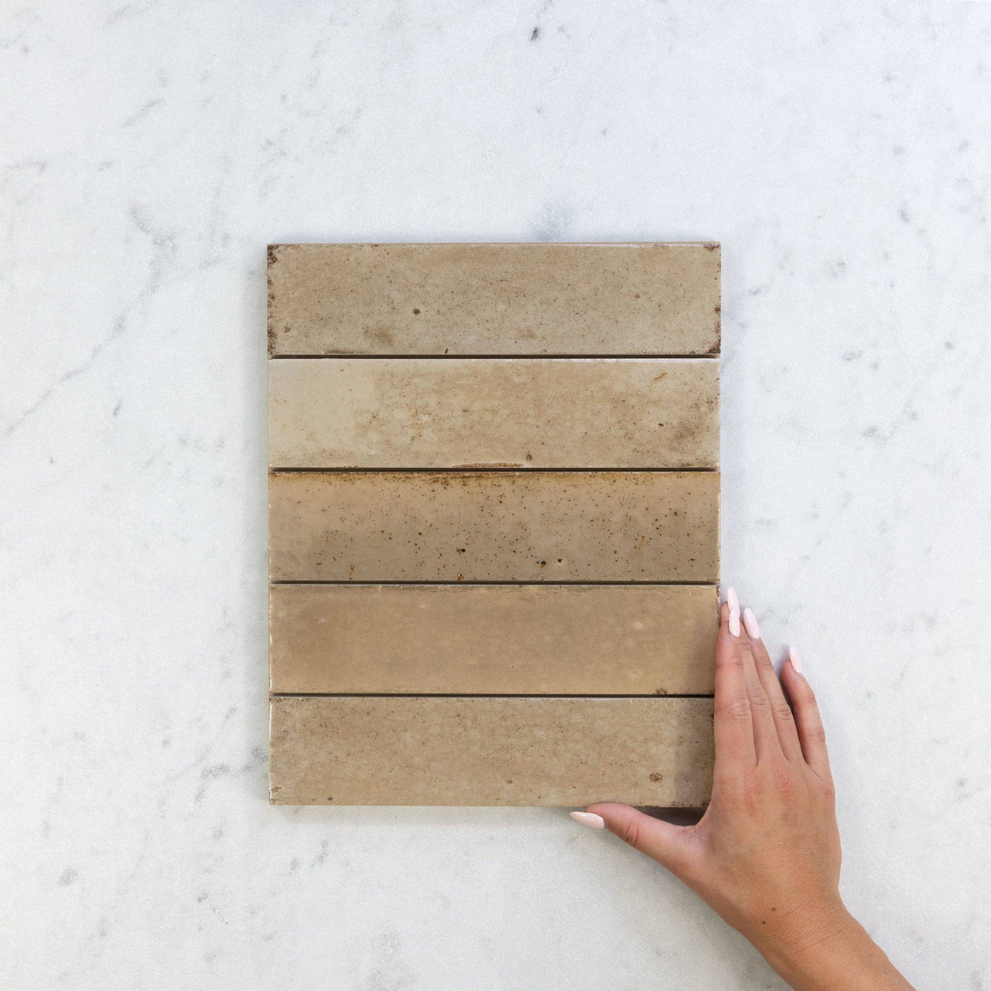 Handmade Zellige 1.0 Canvas Juniper Polished Ceramic Tile - Perfect for Kitchen Backsplash, Bathroom Walls & Boho Home Decor