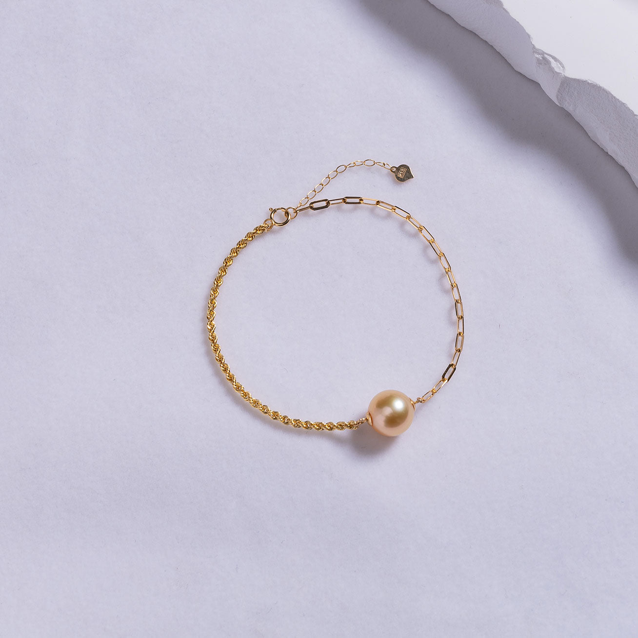 18K Solid Gold Golden South Sea Pearl Bracelet for Women - Luxury Pearl Jewelry Gift for Anniversary, Wedding & Special Occasions | KB00021