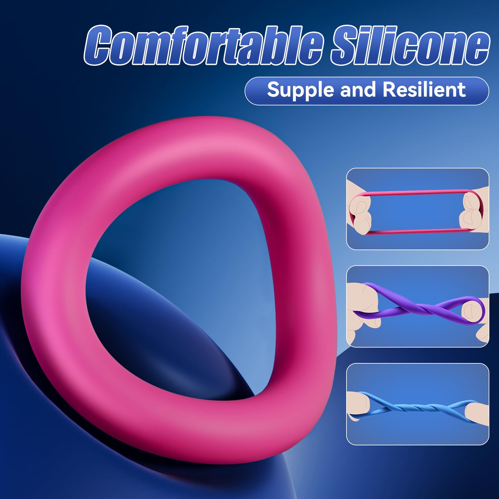 Premium Silicone Penis Ring Set - 3 Multi-Colored Cock Rings for Enhanced Erection & Longer Lasting Pleasure | Adult Sex Toys for Men & Couples | Perfect for Spicing Up Intimate Moments & Couples Play