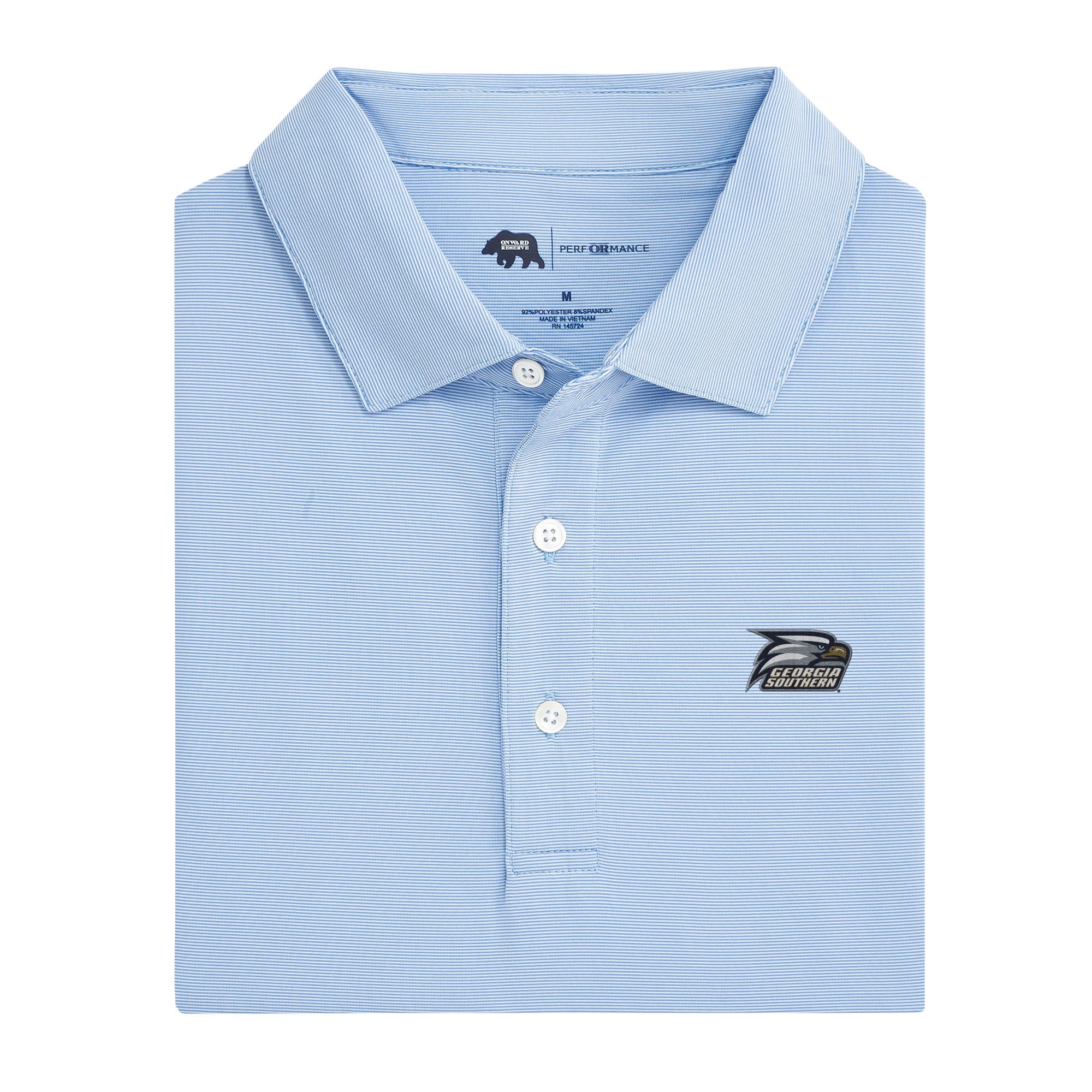 Georgia Southern Hairline Stripe Polo Shirt for Men - Classic Cotton Golf & Casual Wear - Perfect for Office, Golfing, and Weekend Outings