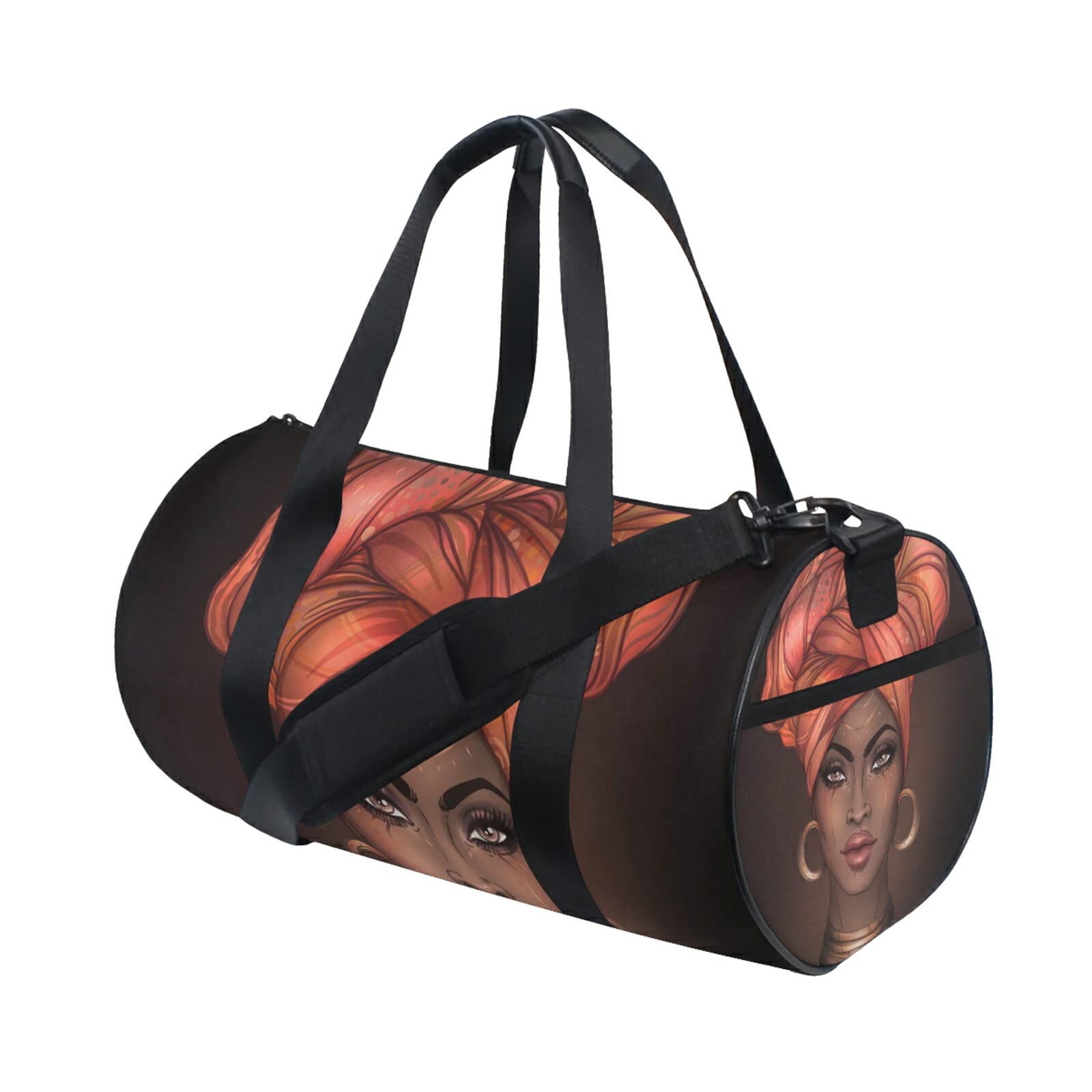 Stylish African American Travel Duffle Bag - Waterproof Sports Luggage with Backpack Straps, Gym Tote for Men & Women - Perfect for Workouts, Travel, and Weekend Getaways