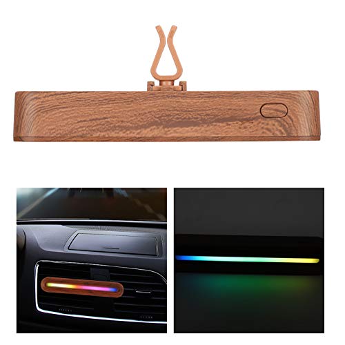 Okuyonic Car Air Freshener with Aromatherapy Essential Oil Diffuser - LED Light & Clip-On Vent Design - Dark Wood Santa Claus Scented Car Accessory for Relaxation & Mood Enhancement - Perfect for Road Trips & Daily Commutes