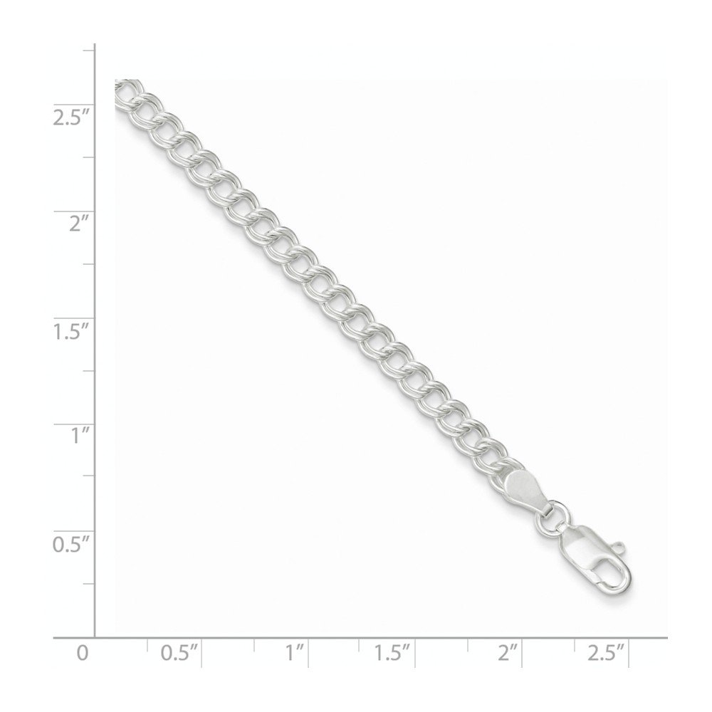 925 Sterling Silver Double Link Charm Bracelet with Secure Lobster Clasp - Elegant Jewelry Gift for Women, Perfect for Parties, Weddings & Everyday Wear
