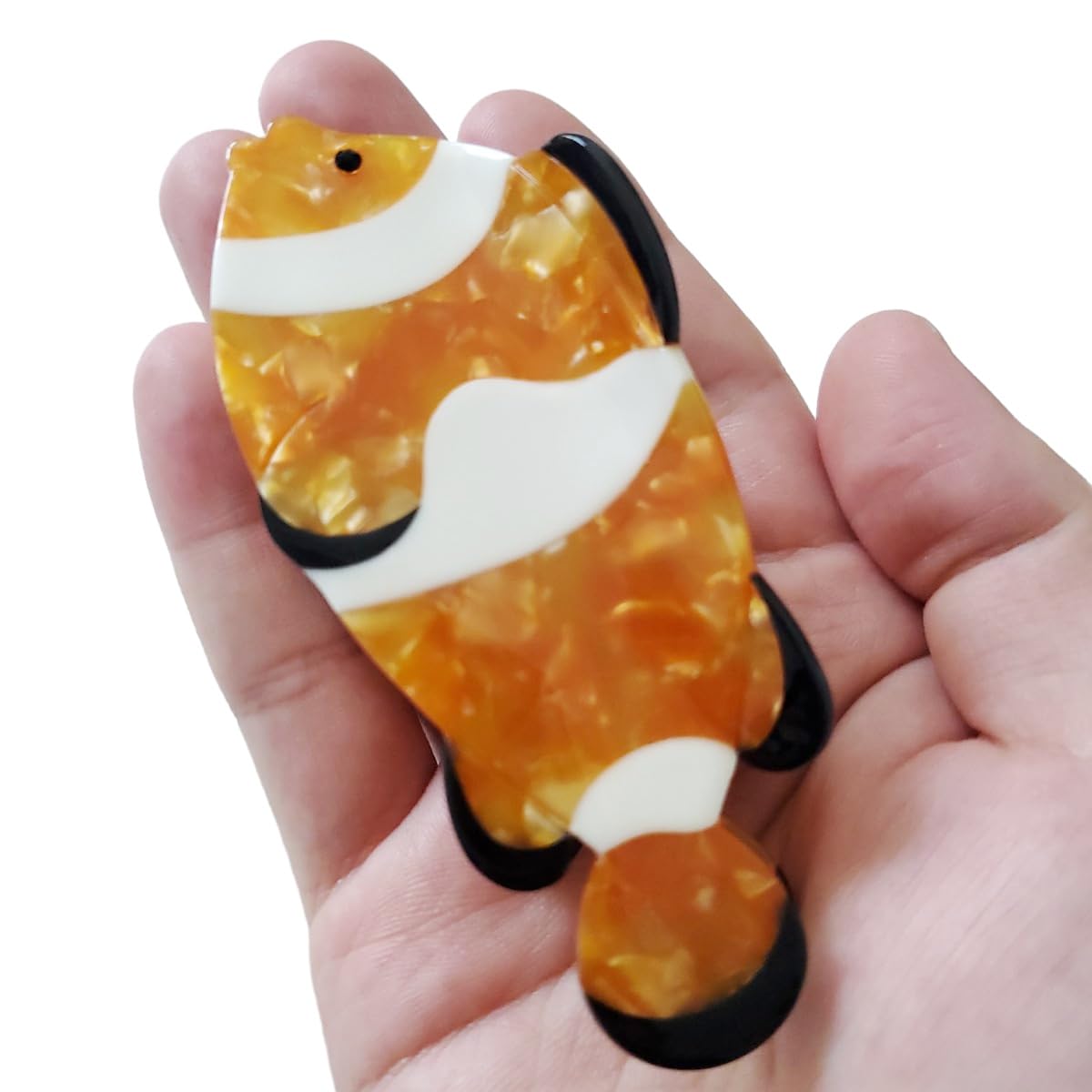 Stylish Acetate Claw Hair Clips for Women - Cute Clownfish Design Hair Accessories for Ponytails, Braids & Everyday Hairstyles