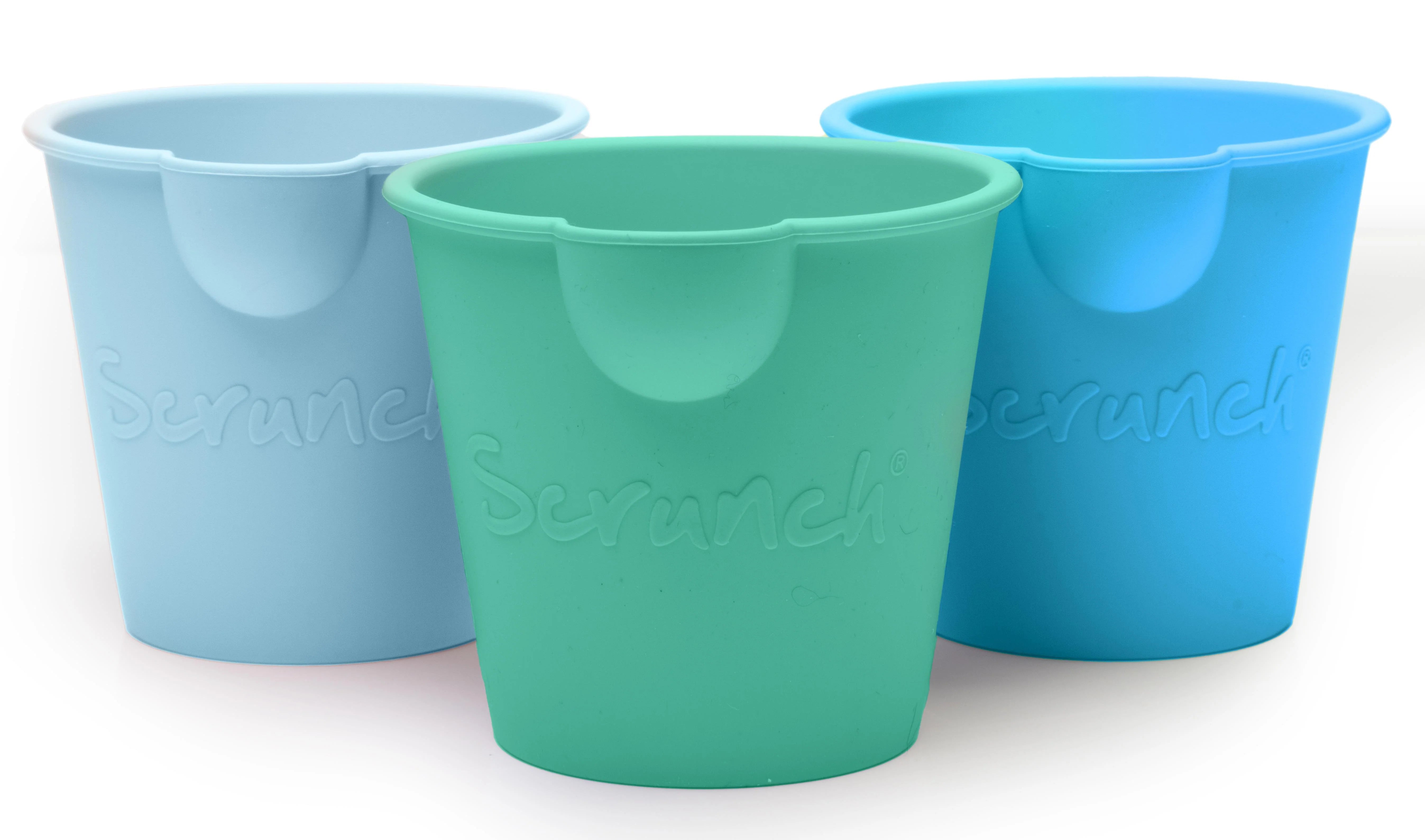Scrunch Mini Bucket Sensory Play Set of 3 - Textured Sensory Toys for Kids, Toddler Learning & Development - Perfect for Bath Time, Beach Play & Sensory Bins