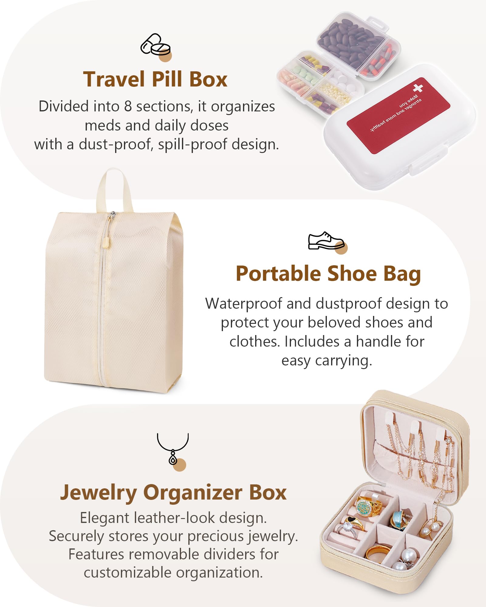 12-Piece Compression Packing Cubes Set - Expandable Luggage Organizers for Travel | Suitcase Storage Bags | Space-Saving Travel Essentials in Beige & Cream | Perfect for Business Trips, Vacations & Backpacking