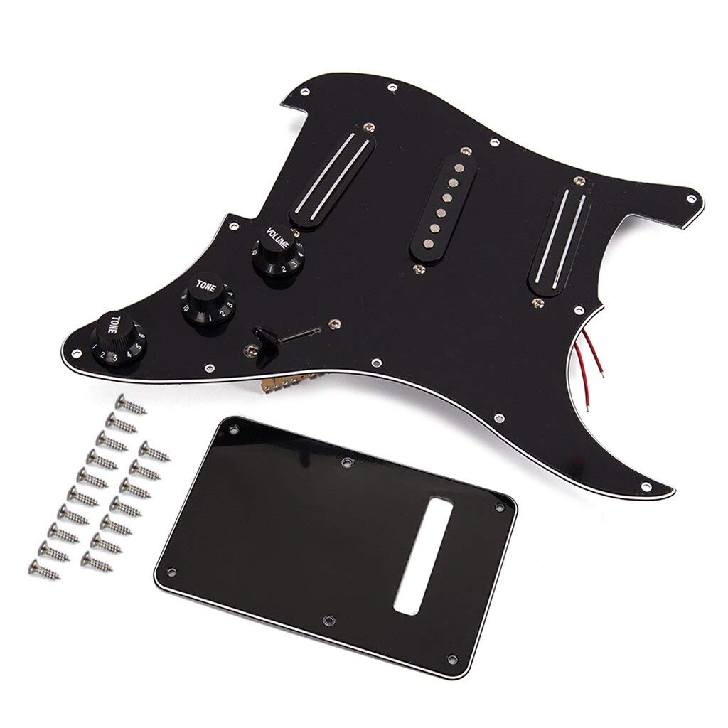 3 Ply Electric Guitar Prewired Loaded Pickguard with Pickups & Back Cover - Perfect for DIY Guitar Upgrades & Repairs - Fits Stratocaster, Telecaster & More Electric Guitars