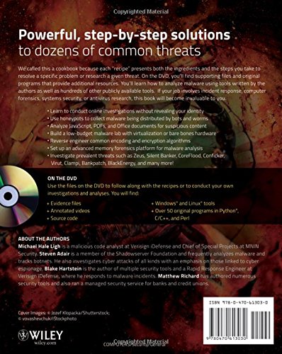 Malware Analyst's Cookbook and DVD: Essential Tools & Techniques for Cybersecurity Professionals - Perfect for Threat Detection, Digital Forensics, and Malicious Code Analysis