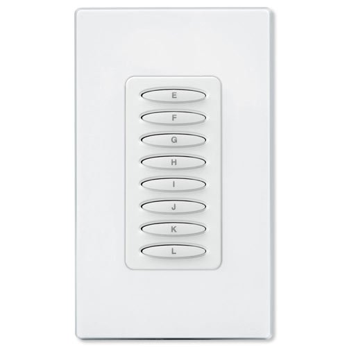 PCS PulseWorx UPB Wall Controller - 8A Load Relay with 8 Buttons in Gray (KPLR-8-G) | Smart Home Lighting Control for Bedroom, Living Room & Office