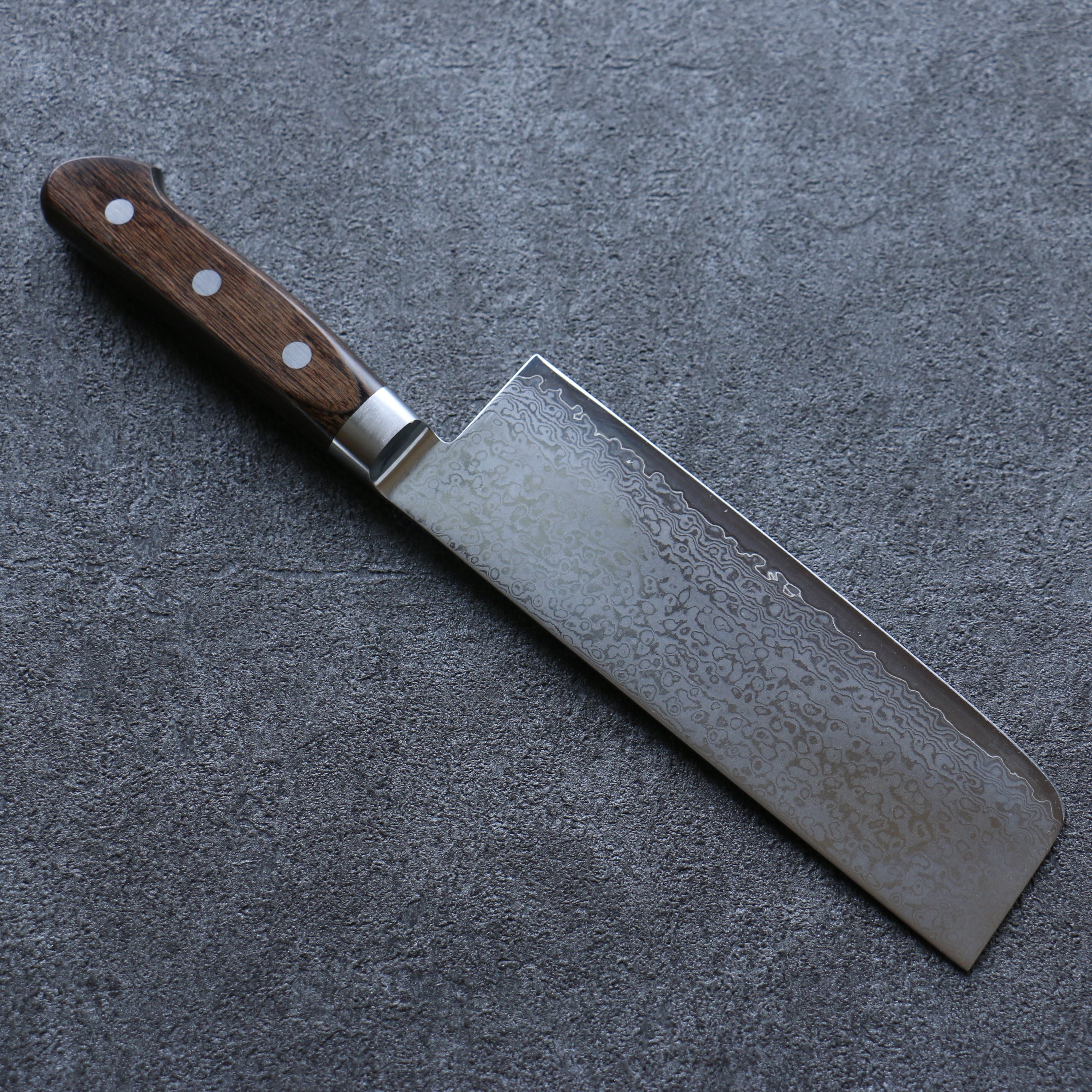 Premium Seisuke VG10 33-Layer Damascus Nakiri Knife 165mm - Japanese Kitchen Knife with Brown Pakkawood Handle - Perfect for Slicing Vegetables, Fruits & Sushi Preparation