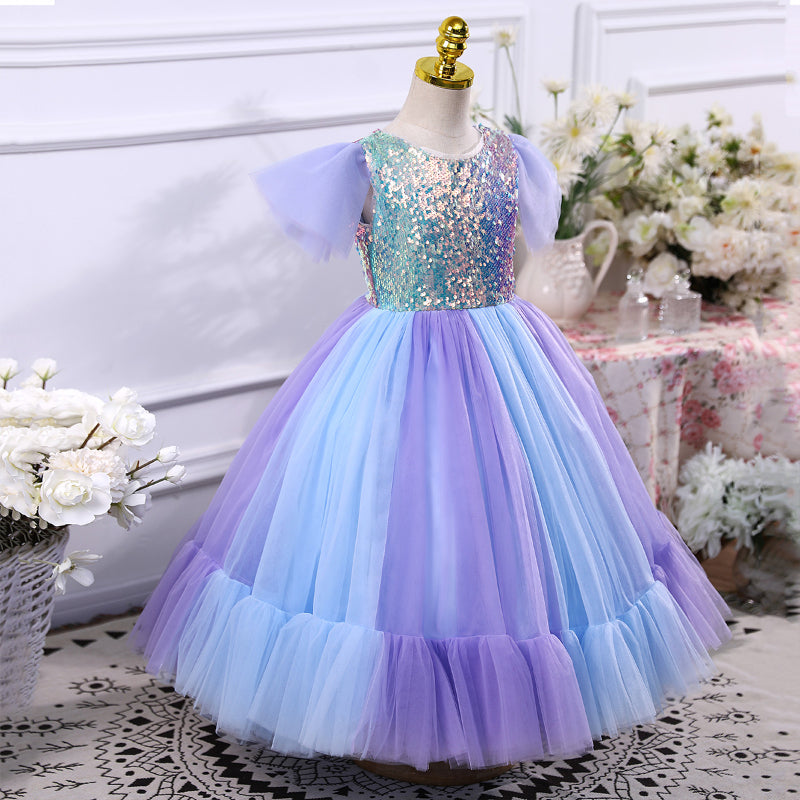 Elegant Baby Girls Sequin Christening Dress - Toddler Princess Gauze Dress for Baptism, Birthday Party & Special Occasions