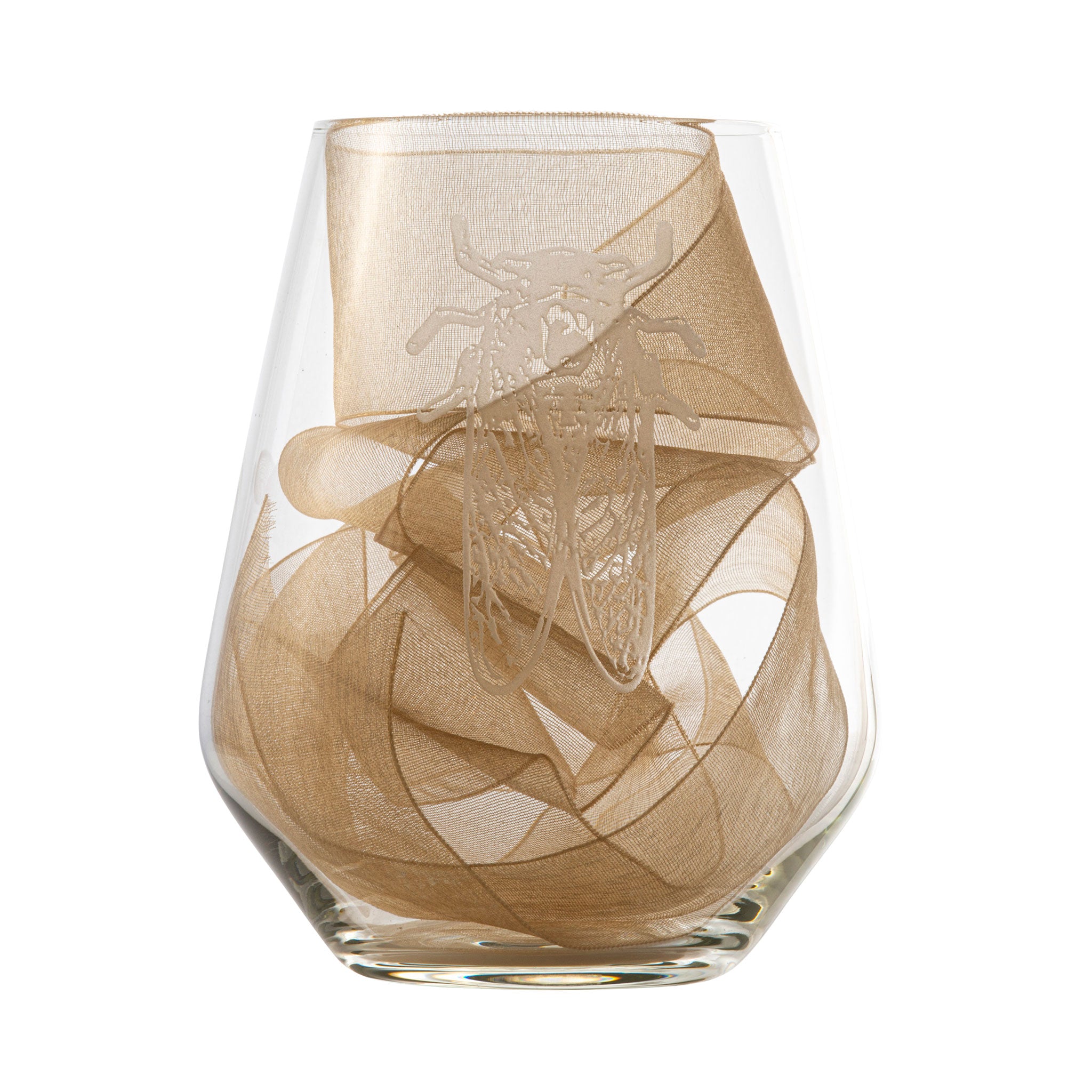 Goldbug Collection Stemless Crystal Wine Glass - Elegant & Durable for Red, White, Sparkling Wine - Perfect for Dinner Parties, Weddings & Home Entertaining
