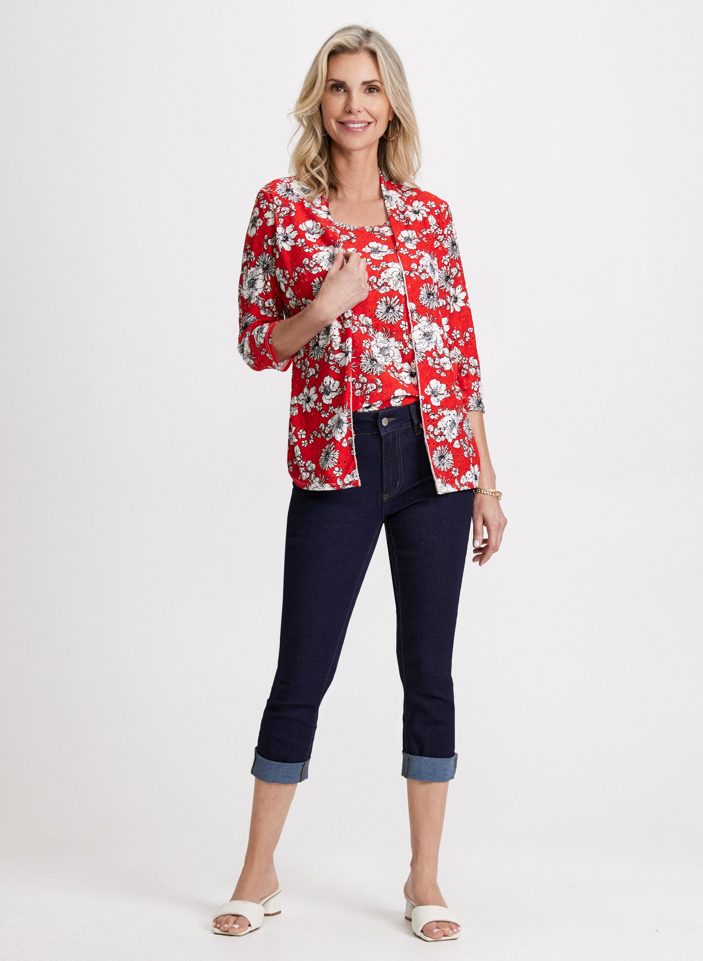 Women's High Waisted Fitted Denim Capris - Stretchy Skinny Ankle Jeans for Casual Wear & Summer Outfits