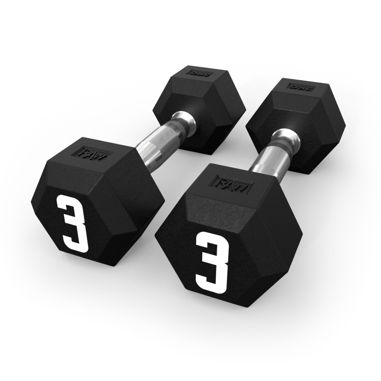 Hex Rubber Dumbbell Set - 3KG Pair (6.6 lbs) for Home Gym, Strength Training & Fitness Workouts - Perfect for Weightlifting, CrossFit & Muscle Building