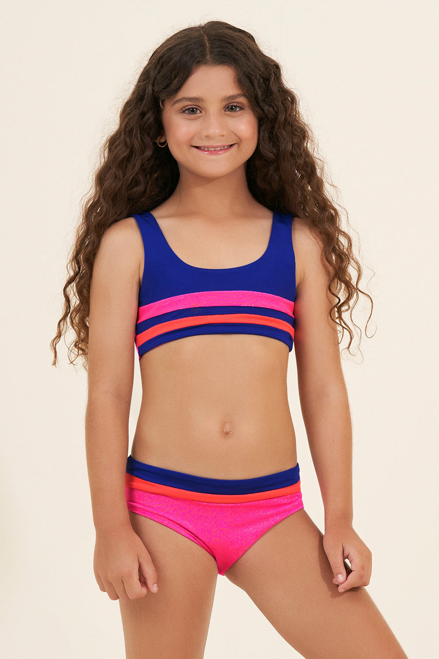 Maaji Fuchsia Iceland Girls' Swimsuit - Trendy One-Piece Bathing Suit for Teens & Kids, UV Protection Swimwear for Beach, Pool & Summer Vacations