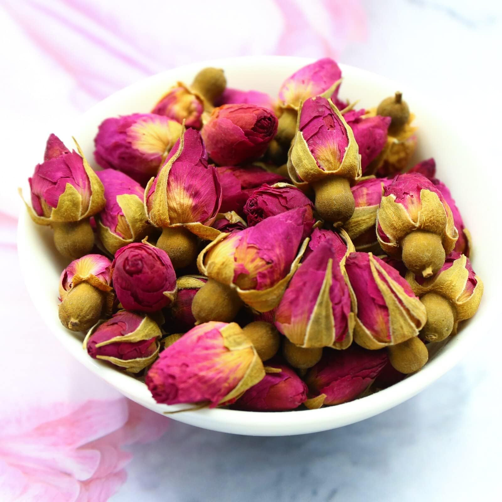 Premium Food-Grade Dried Rose Buds 114g - Fragrant Organic Rose Flowers for Tea, Baking, Soap Making & DIY Crafts - Perfect for Relaxing Herbal Tea, Wedding Decor, Bath Bombs & Aromatherapy