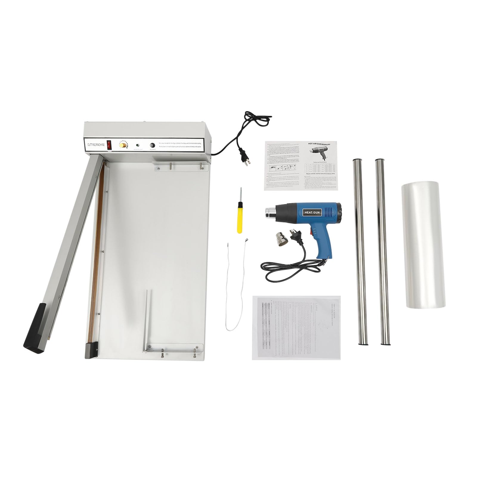 530W Shrink Wrap Heat Sealer Machine with 1500W Heat Gun - 1-2 Second Sealing & Cutting for Film Packaging - Adjustable Temperature 572-968℉ - Perfect for Food, Cosmetics, Electronics and Retail Product Packaging