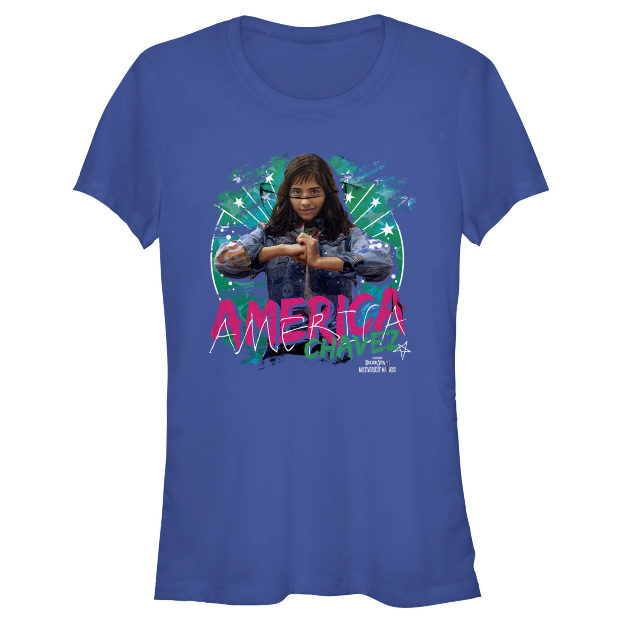 Marvel Doctor Strange in The Multiverse of Madness America Chavez Graphic T-Shirt for Juniors | Superhero Movie Merchandise | Perfect for Cosplay, Comic Con & Marvel Fans