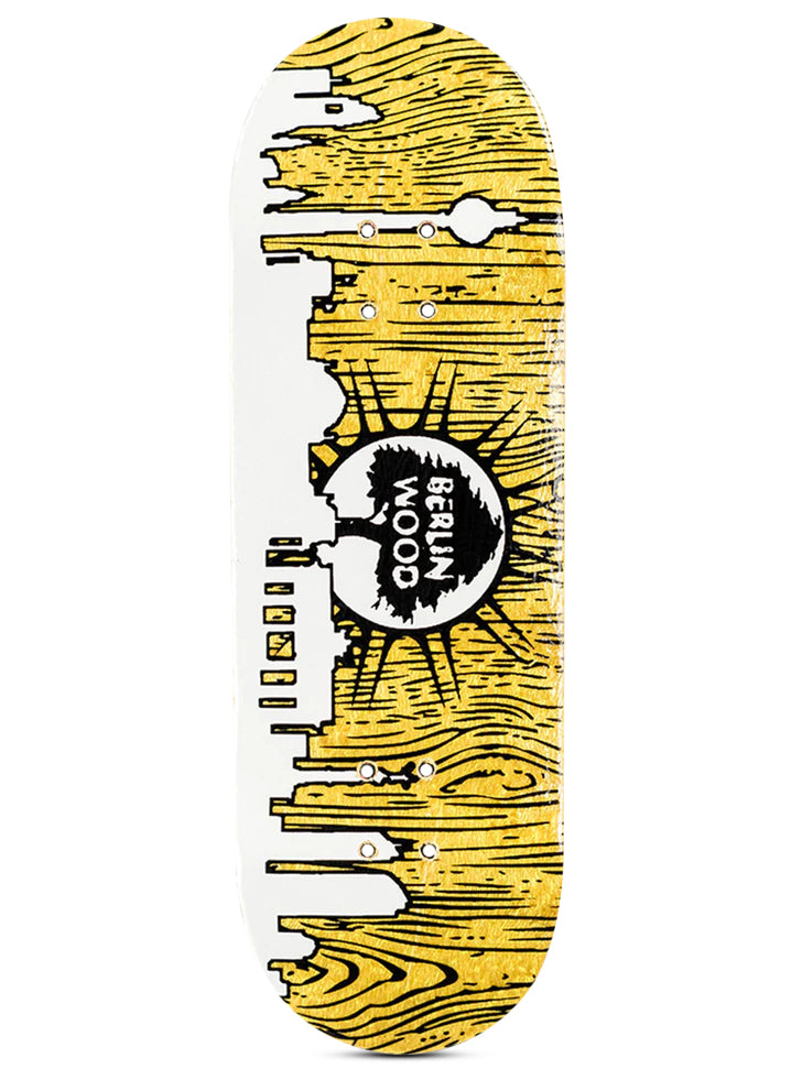 Berlinwood Fingerboard Deck BW Skyline - Professional Fingerboard Skateboard for Tricks & Stunts - Perfect for Skateboarding Enthusiasts & Collectors