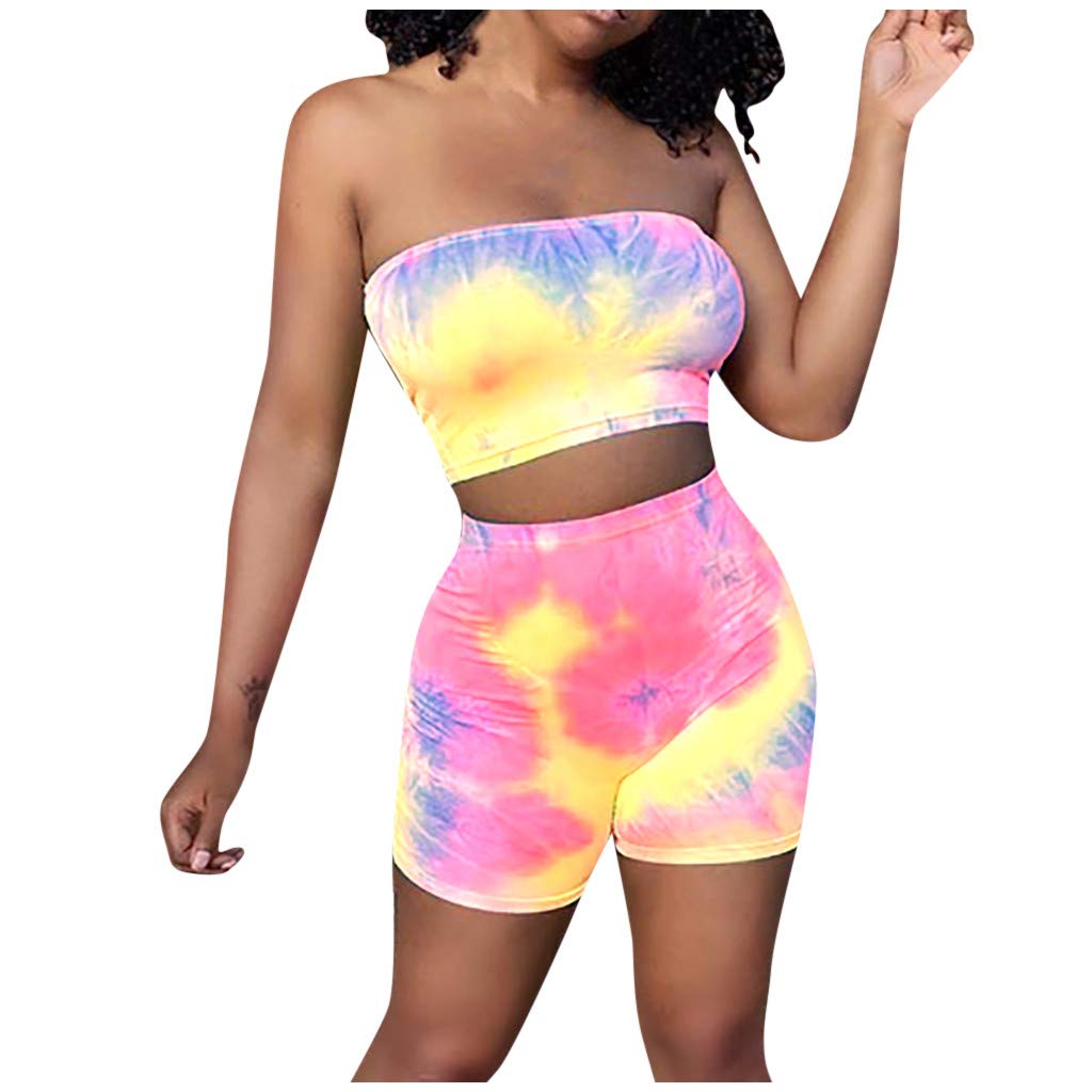 Trendy Tie-Dye Graphic Pajama Sets for Women - Summer & Fall Sleepwear, Lounge & Athletic Shorts - Perfect for Sleepovers, Yoga, and Relaxing at Home