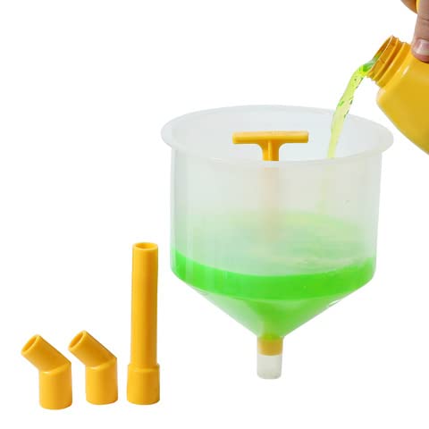 OEMTOOLS 87041 6-Piece Drip-Free Automotive Funnel Kit - Spill Proof Design for Coolant, Oil & Fluids - Includes Stopper, 45° Elbows & 5