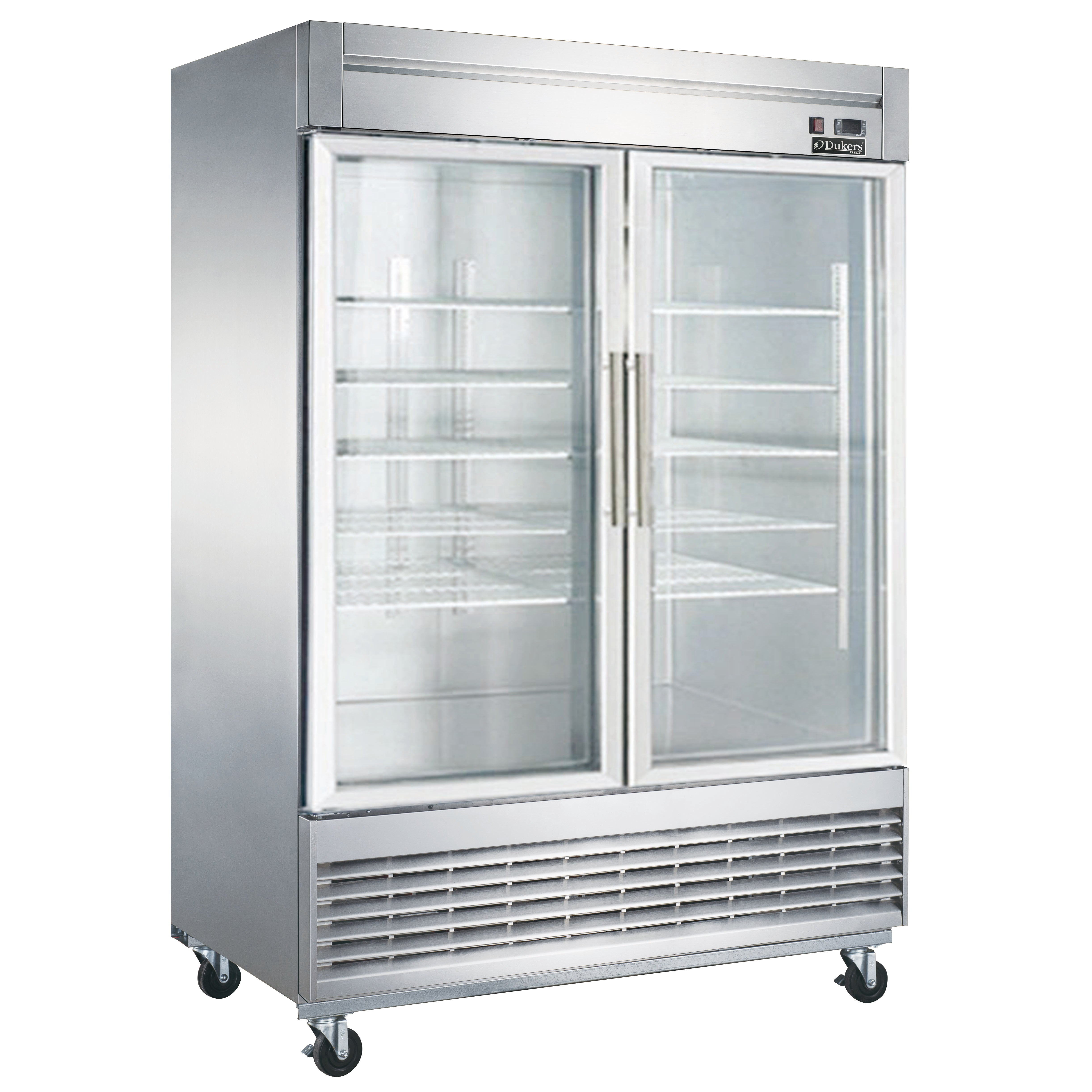 Dukers D55F GS2 Commercial Two Glass Door Freezer - Energy Efficient Upright Freezer for Restaurants, Grocery Stores & Ice Cream Shops
