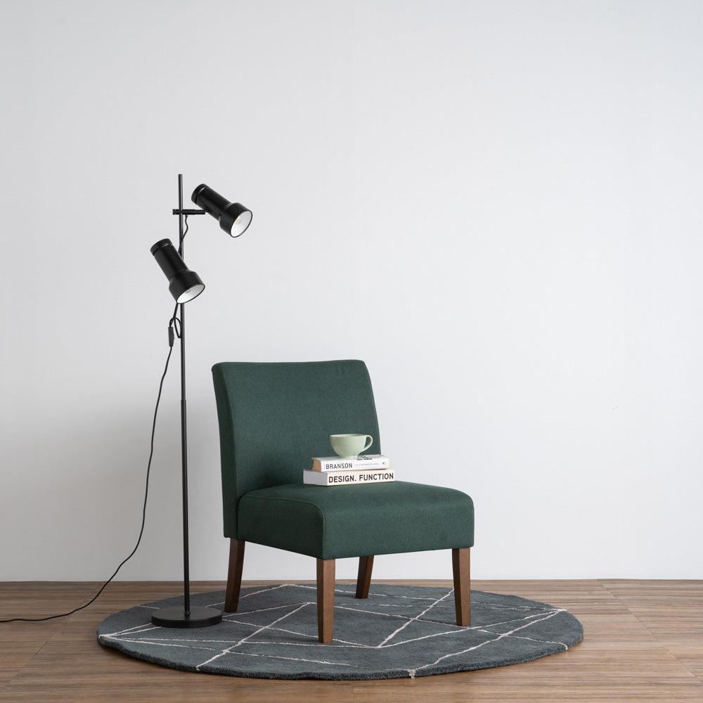 JOLLY Lounge Chair - Modern Kale & Walnut Accent Chair for Living Room, Bedroom, or Office - Comfortable Reading Chair with Stylish Design
