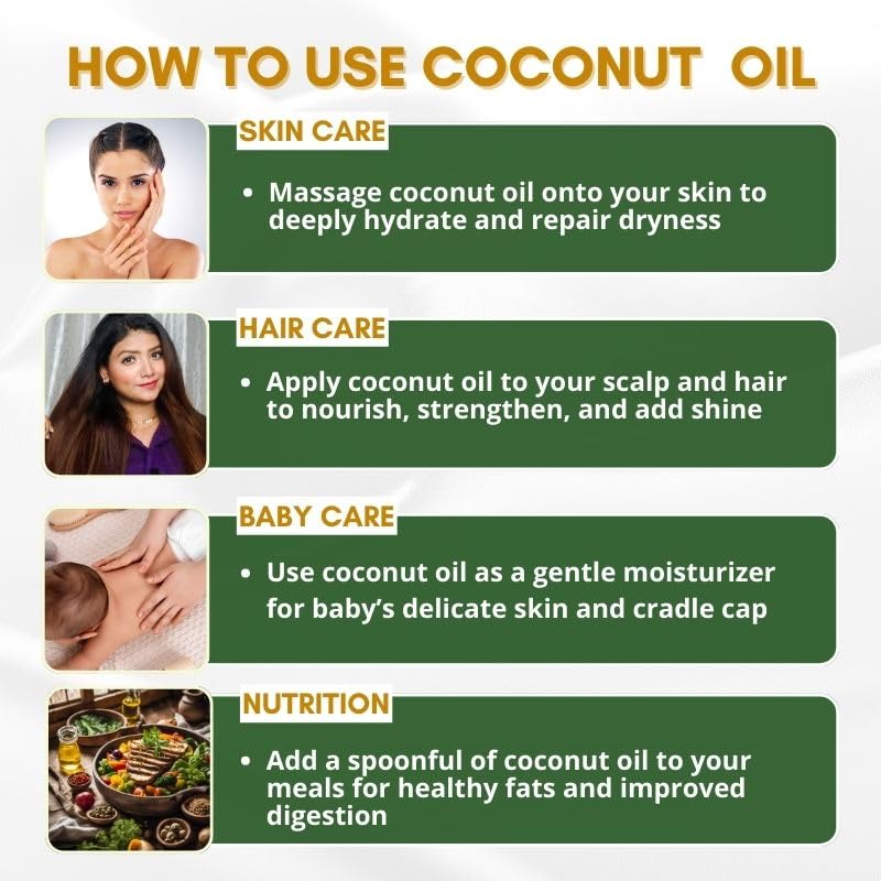 **Mystiq Living Virgin Coconut Oil (From Coconut Milk) - 200ml | Cold Pressed, 100% Pure & Natural | For Hair Care, Skin Moisturizing & Baby Massage | Perfect for Cooking, DIY Beauty & Aromatherapy**
