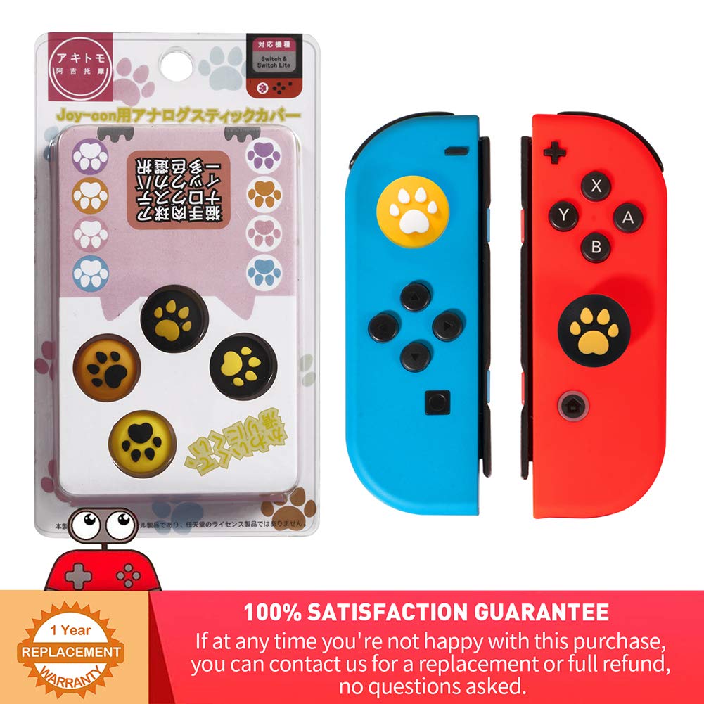 Soft Silicone Cat Claw Thumb Grips for Nintendo Switch & Lite - Comfortable Joystick Caps & Analog Stick Covers for Joy-Con Controllers - Perfect for Gaming, Decorating, and Protecting Your NS Joycon Accessories