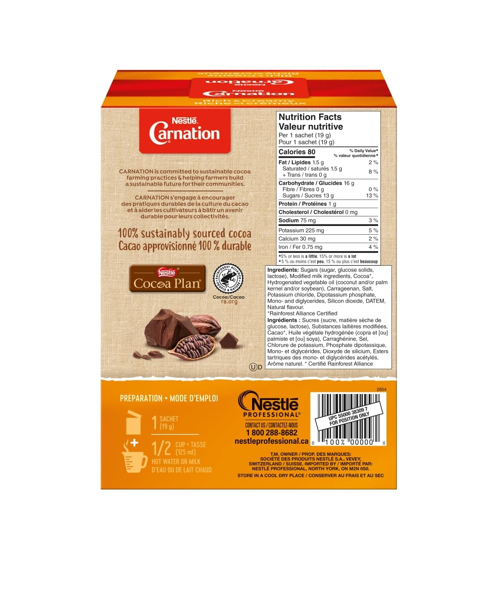 **Carnation Hot Chocolate Mix - Rich & Creamy Cocoa Powder Sachets, 6 Boxes (300 Count, 50x19g) - Perfect for Winter Warmth, Holiday Gifts & Cozy Family Moments**