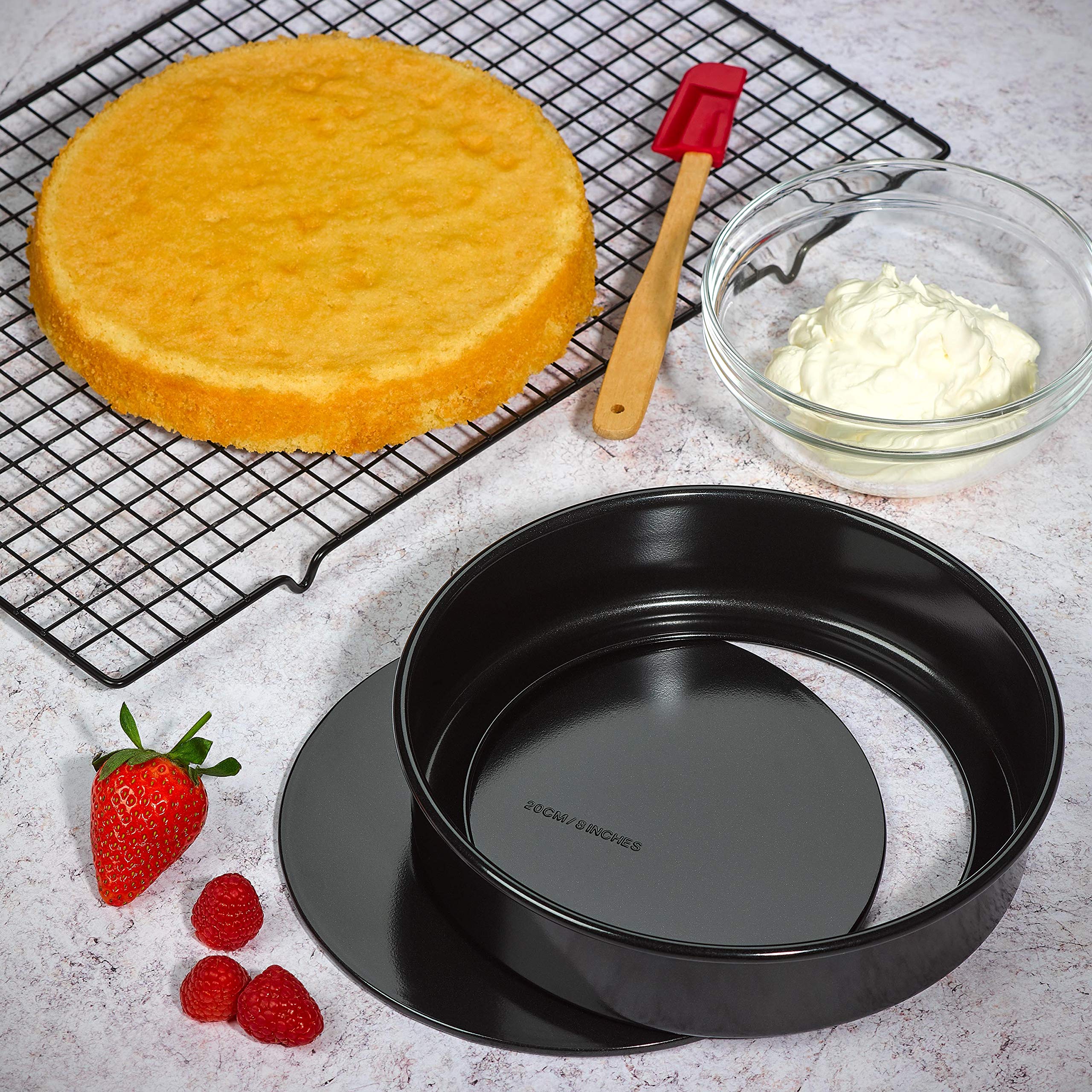 Non-Stick 8 Inch Sandwich Pan - Black Ceramic Coated Frying Pan for Grilled Cheese, Pancakes & Breakfast - Oven & Dishwasher Safe Cooking Pan for Kitchen & Camping