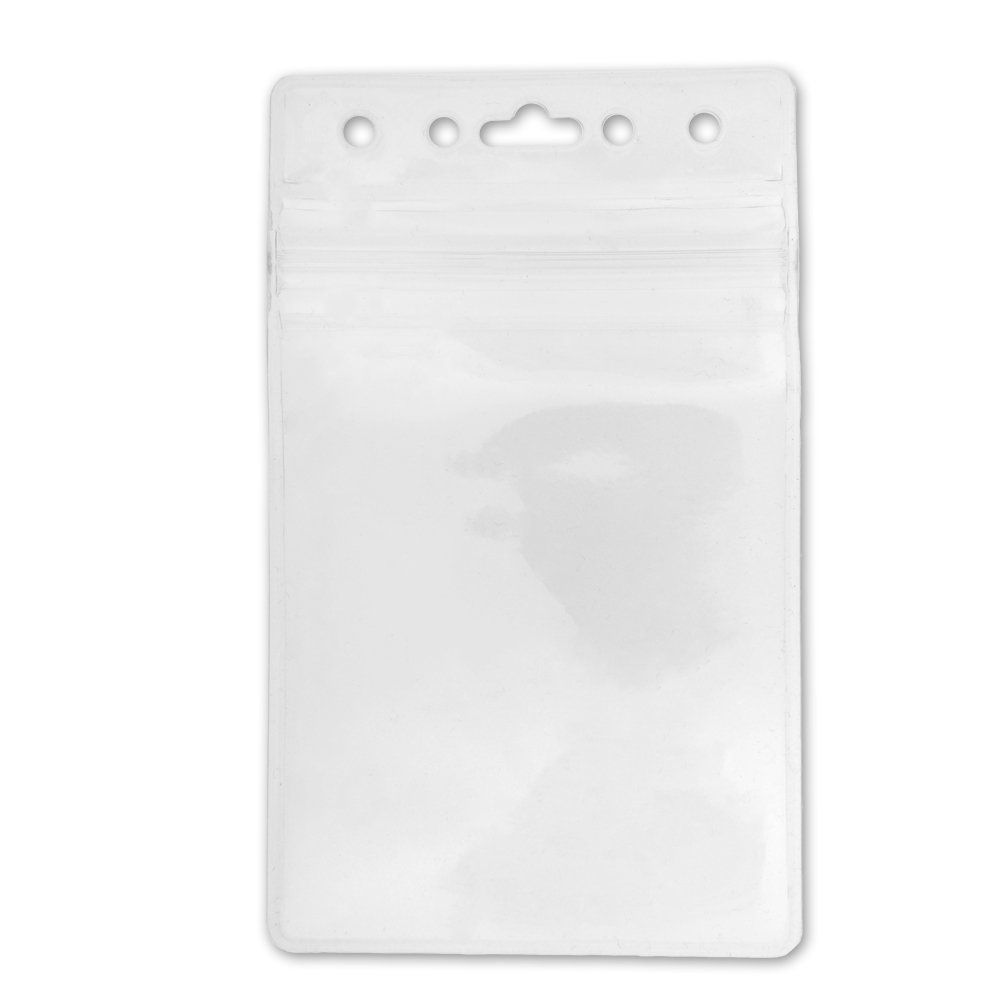 Vertical Zipper Badge Holder with Clear Window - ID Card Holder for Work, School & Events - Secure & Stylish Lanyard Accessory for Employees, Students & Visitors