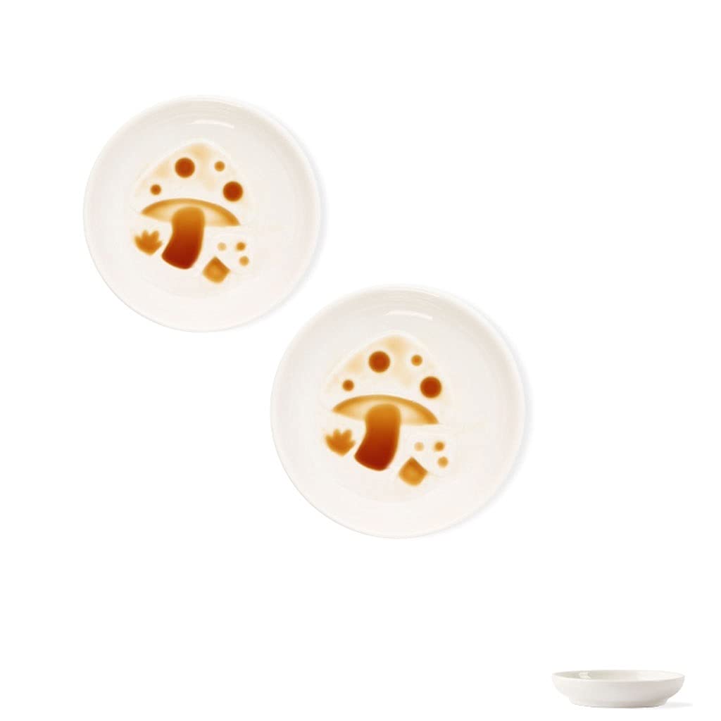Premium Ceramic Sauce & Dip Bowls Set of 2 - Round Soy Sauce Dishes for Salad, Dessert, Snacks | Elegant Condiment Serving Bowls for Asian Cuisine, Party Platters & Home Dining (Color: Blue)